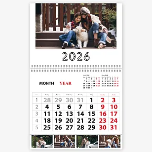 Шаблон милого настенного календаря